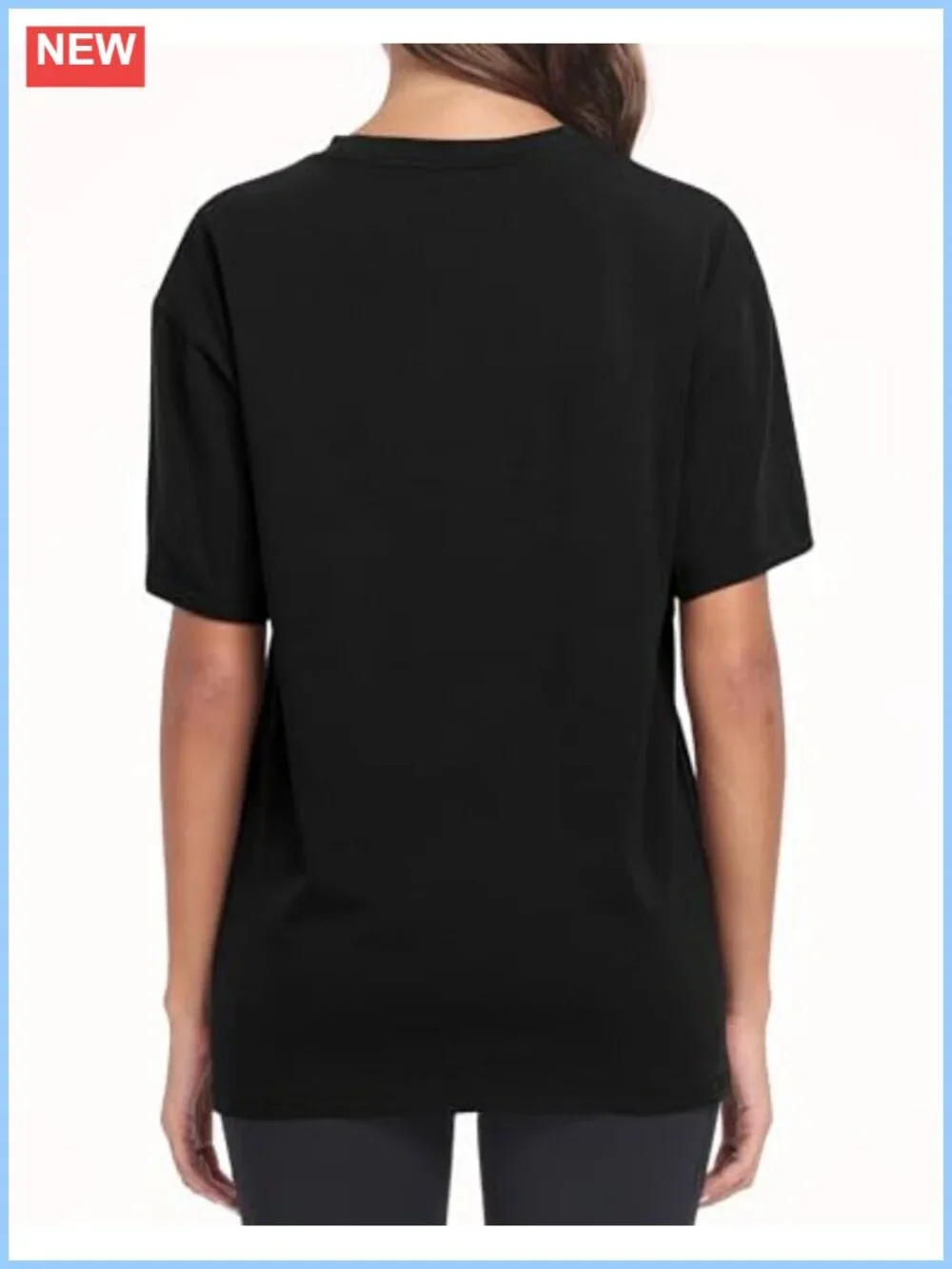 Women's Oversized Crew Neck Cotton Spandex T-Shirt with Dropped Shoulders,